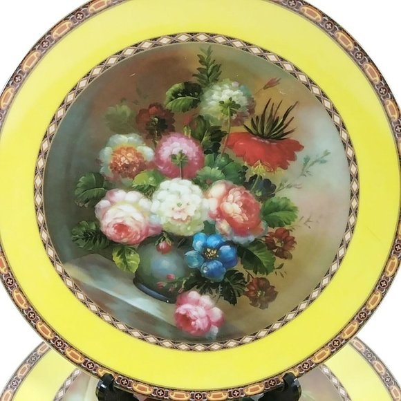 Decorative Plates Veronica Collection Formalites 2 Rose 1 Tulipe 1 Pivoine 8" - Picture 2 of 12
